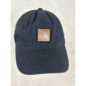 Carhartt Hat Mens One Size Black Cap Strapback Cotton 100289 Adjustable Work